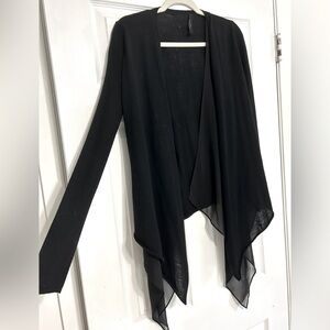 All Saints black cardigan with sheer layering, size small